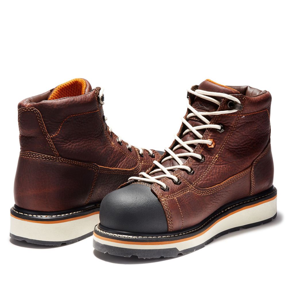 Botas de Trabajo Timberland Hombre Pro® Gridworks 6\" Alloy Toe Marrones/Negras - Chile MKU-876059